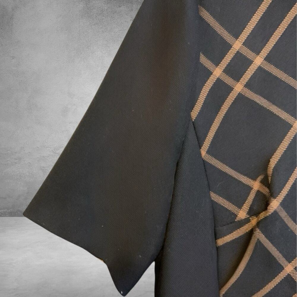 Hobbs London Mari Plaid Panel Shift Dress Black Camel‎ Size 10 Career Tailored - Picture 6 of 13